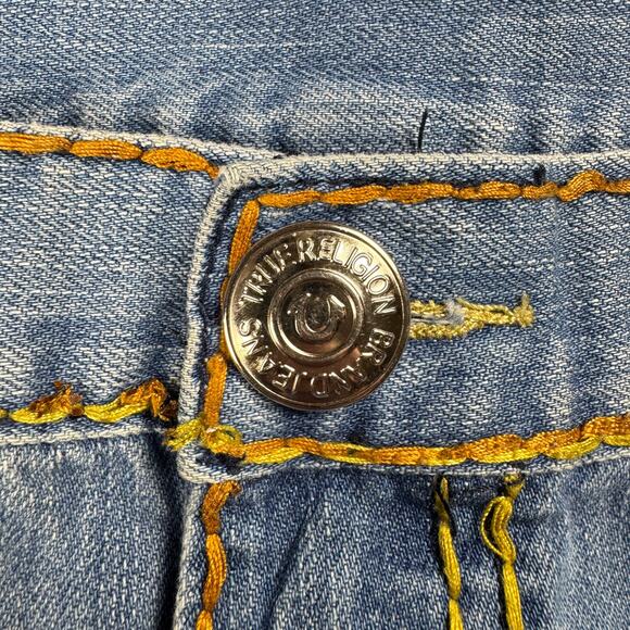 True Religion Jeans Men’s‎ 40 Rainbow Stitch Straight Leg Blue Denim Y2K - Picture 5 of 16